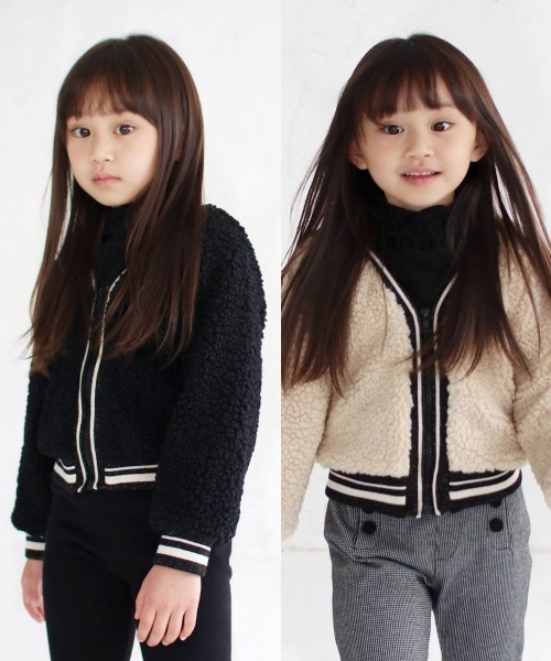 Rora（ローラ）の「タレント ボア アウター(2color)（ブルゾン・キッズ・ブラック/ベージュ・120/130/140/150/100/110）」の13枚目の写真
