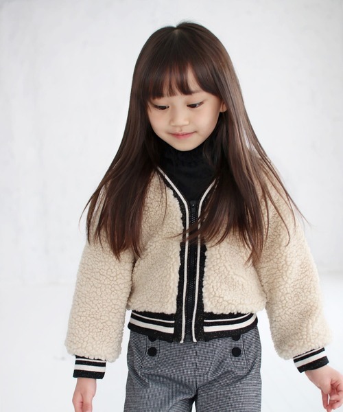 Rora（ローラ）の「タレント ボア アウター(2color)（ブルゾン・キッズ・ブラック/ベージュ・120/130/140/150/100/110）」の12枚目の写真
