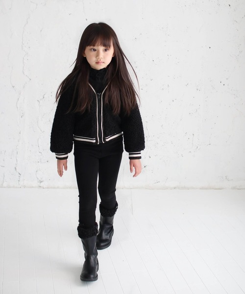 Rora（ローラ）の「タレント ボア アウター(2color)（ブルゾン・キッズ・ブラック/ベージュ・120/130/140/150/100/110）」の7枚目の写真