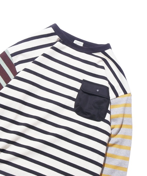 F.O.U（エフオーユー）の「F.O.KIDS/エフオーキッズ 先染めボーダービッグTシャツ ボーダーTシャツ（Tシャツ/カットソー・キッズ・ネイビー×ホワイト/ブラック×ホワイト/ブラック系その他/ブラウン系その他・140/130）」の2枚目の写真