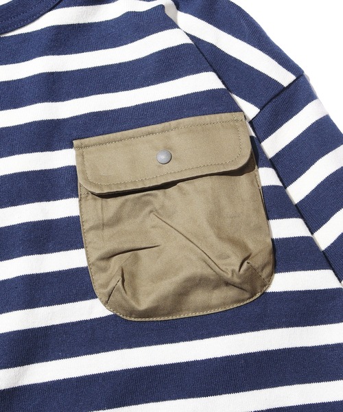 F.O.U（エフオーユー）の「F.O.KIDS/エフオーキッズ 先染めボーダービッグTシャツ ボーダーTシャツ（Tシャツ/カットソー・キッズ・ネイビー×ホワイト/ブラック×ホワイト/ブラック系その他/ブラウン系その他・140/130）」の10枚目の写真