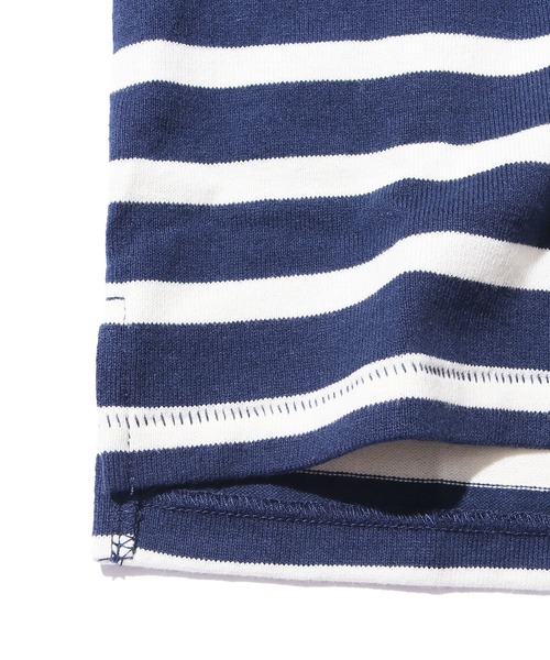 F.O.U（エフオーユー）の「F.O.KIDS/エフオーキッズ 先染めボーダービッグTシャツ ボーダーTシャツ（Tシャツ/カットソー・キッズ・ネイビー×ホワイト/ブラック×ホワイト/ブラック系その他/ブラウン系その他・140/130）」の5枚目の写真