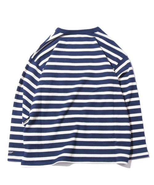 F.O.U（エフオーユー）の「F.O.KIDS/エフオーキッズ 先染めボーダービッグTシャツ ボーダーTシャツ（Tシャツ/カットソー・キッズ・ネイビー×ホワイト/ブラック×ホワイト/ブラック系その他/ブラウン系その他・140/130）」の8枚目の写真