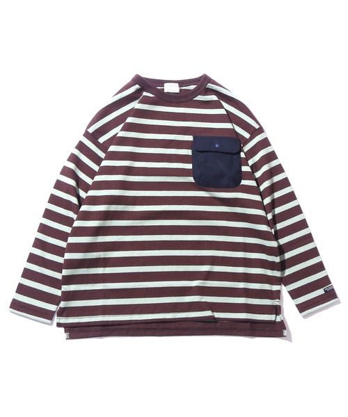 F.O.U（エフオーユー）の「F.O.KIDS/エフオーキッズ 先染めボーダービッグTシャツ ボーダーTシャツ（Tシャツ/カットソー・キッズ・ネイビー×ホワイト/ブラック×ホワイト/ブラック系その他/ブラウン系その他・140/130）」の11枚目の写真