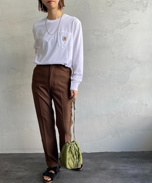 Carhartt WIP（カーハートダブリューアイピー）の「[carhartt WIP/カーハートダブリューアイピー] ロングスリーブ ポケットTシャツ（Tシャツ/カットソー・レディース・ホワイト/ブラック/オリーブ/ワイン/グリーン・S/M/L/XL/XS）」の12枚目の写真