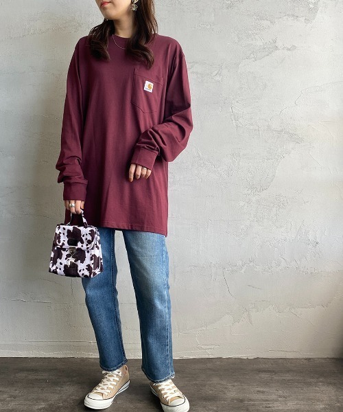 Carhartt WIP（カーハートダブリューアイピー）の「[carhartt WIP/カーハートダブリューアイピー] ロングスリーブ ポケットTシャツ（Tシャツ/カットソー・レディース・ホワイト/ブラック/オリーブ/ワイン/グリーン・S/M/L/XL/XS）」の10枚目の写真