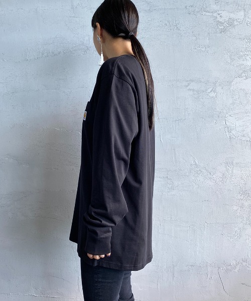 Carhartt WIP（カーハートダブリューアイピー）の「[carhartt WIP/カーハートダブリューアイピー] ロングスリーブ ポケットTシャツ（Tシャツ/カットソー・レディース・ホワイト/ブラック/オリーブ/ワイン/グリーン・S/M/L/XL/XS）」の6枚目の写真