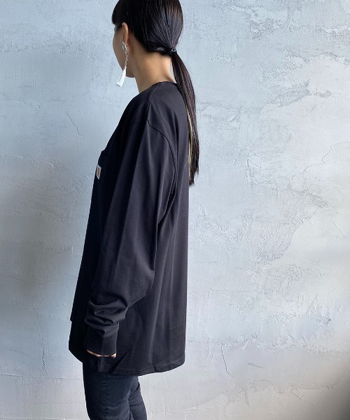 Carhartt WIP（カーハートダブリューアイピー）の「[carhartt WIP/カーハートダブリューアイピー] ロングスリーブ ポケットTシャツ（Tシャツ/カットソー・レディース・ホワイト/ブラック/オリーブ/ワイン/グリーン・S/M/L/XL/XS）」の20枚目の写真