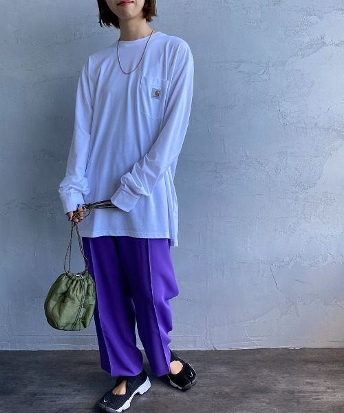 Carhartt WIP（カーハートダブリューアイピー）の「[carhartt WIP/カーハートダブリューアイピー] ロングスリーブ ポケットTシャツ（Tシャツ/カットソー・レディース・ホワイト/ブラック/オリーブ/ワイン/グリーン・S/M/L/XL/XS）」の14枚目の写真
