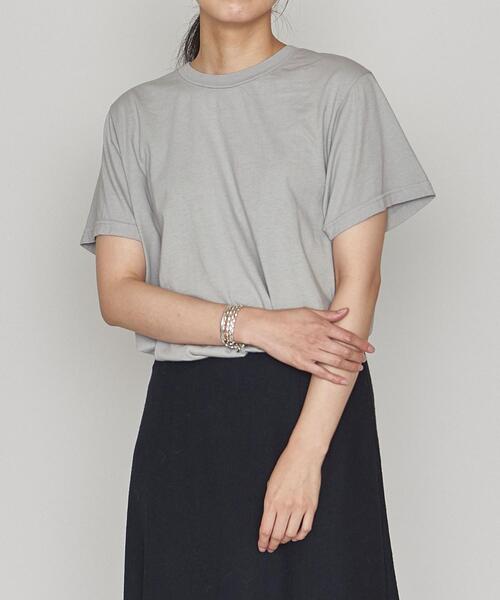 Upcycle（アップサイクル）の「＜Upcycle（アップ サイクル）＞クルーネック Tシャツ（Tシャツ/カットソー・レディース・ライトグレー/ピンク/ライム・S/XXL）」の2枚目の写真