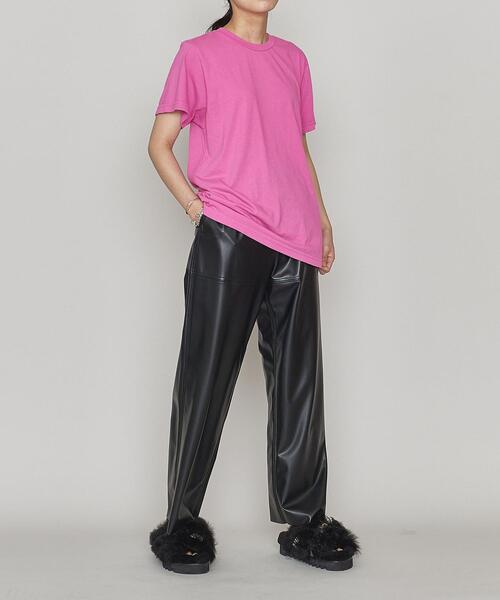 Upcycle（アップサイクル）の「＜Upcycle（アップ サイクル）＞クルーネック Tシャツ（Tシャツ/カットソー・レディース・ライトグレー/ピンク/ライム・S/XXL）」の10枚目の写真