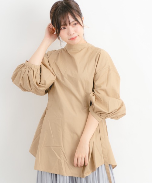 Wordtrobe(ワードトローブ)の「【wordtrobe】タイプライター ランタンスリーブ ブラウス(シャツ/ブラウス・レディース・ブラック/ベージュ/ワインレッド/オリーブ・FREE)」の1枚目の写真