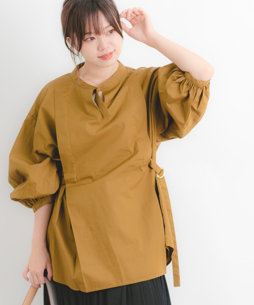 Wordtrobe(ワードトローブ)の「【wordtrobe】タイプライター ランタンスリーブ ブラウス(シャツ/ブラウス・レディース・ブラック/ベージュ/ワインレッド/オリーブ・FREE)」の3枚目の写真