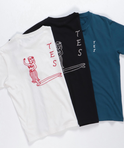 The Endless Summer(エンドレスサマー)の「TES HULA GIRL CHAIN EMB T-SHIRT / Tシャツ(Tシャツ/カットソー・メンズ・ホワイト/ブラック/ブルーグレー・SMALL/MEDIUM/LARGE/X-LARGE)」の4枚目の写真