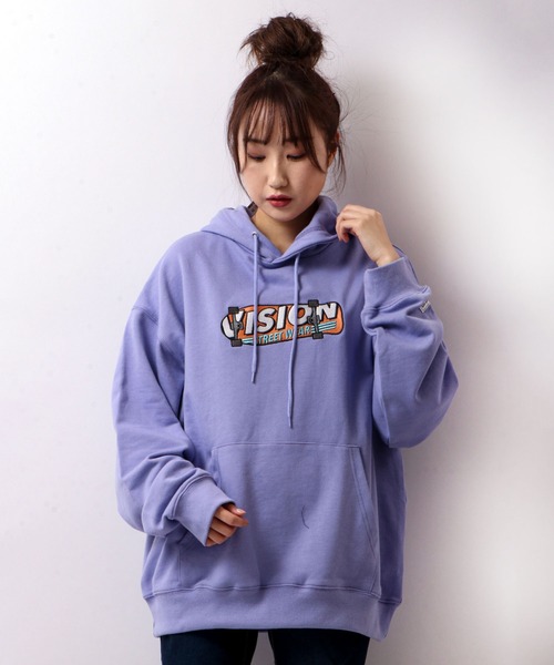 VISION STREET WEAR（ヴィジョンストリートウェア）の「VISION STREET WEAR 裏毛刺繍スウェットパーカー（パーカー・メンズ・グリーン/チャコールグレー/オフホワイト/ラベンダー・M/L/LL）」の4枚目の写真