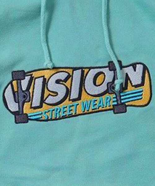 VISION STREET WEAR（ヴィジョンストリートウェア）の「VISION STREET WEAR 裏毛刺繍スウェットパーカー（パーカー・メンズ・グリーン/チャコールグレー/オフホワイト/ラベンダー・M/L/LL）」の10枚目の写真