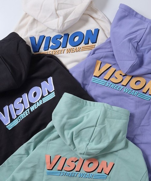 VISION STREET WEAR（ヴィジョンストリートウェア）の「VISION STREET WEAR 裏毛刺繍スウェットパーカー（パーカー・メンズ・グリーン/チャコールグレー/オフホワイト/ラベンダー・M/L/LL）」の5枚目の写真