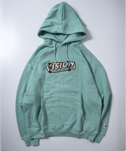 VISION STREET WEAR（ヴィジョンストリートウェア）の「VISION STREET WEAR 裏毛刺繍スウェットパーカー（パーカー・メンズ・グリーン/チャコールグレー/オフホワイト/ラベンダー・M/L/LL）」の16枚目の写真