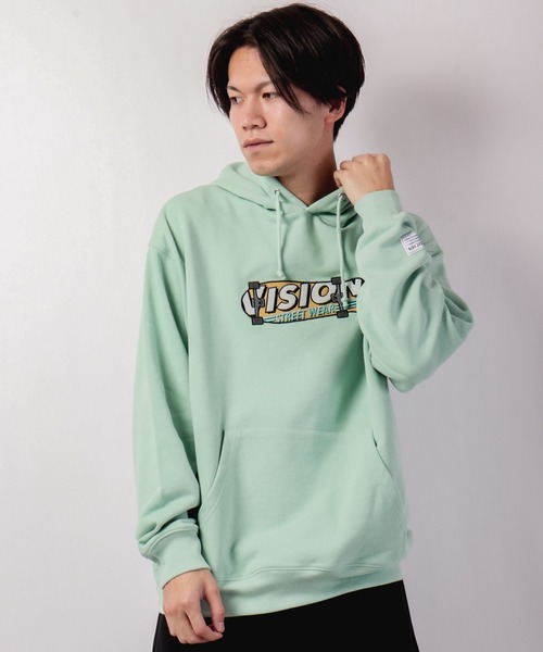 VISION STREET WEAR（ヴィジョンストリートウェア）の「VISION STREET WEAR 裏毛刺繍スウェットパーカー（パーカー・メンズ・グリーン/チャコールグレー/オフホワイト/ラベンダー・M/L/LL）」の18枚目の写真