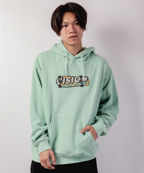 VISION STREET WEAR（ヴィジョンストリートウェア）の「VISION STREET WEAR 裏毛刺繍スウェットパーカー（パーカー・メンズ・グリーン/チャコールグレー/オフホワイト/ラベンダー・M/L/LL）」の19枚目の写真