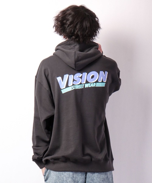 VISION STREET WEAR（ヴィジョンストリートウェア）の「VISION STREET WEAR 裏毛刺繍スウェットパーカー（パーカー・メンズ・グリーン/チャコールグレー/オフホワイト/ラベンダー・M/L/LL）」の21枚目の写真