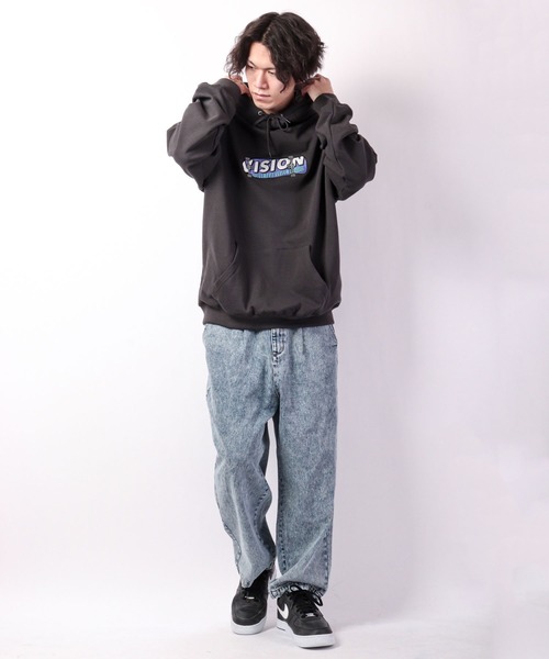 VISION STREET WEAR（ヴィジョンストリートウェア）の「VISION STREET WEAR 裏毛刺繍スウェットパーカー（パーカー・メンズ・グリーン/チャコールグレー/オフホワイト/ラベンダー・M/L/LL）」の22枚目の写真