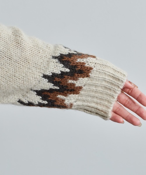 cepo（セポ）の「ノルディック ジャガードニット　柄アソート（ニット/セーター・レディース・オフホワイト/カーキ/ダークグレー/チャコール・M）」の10枚目の写真
