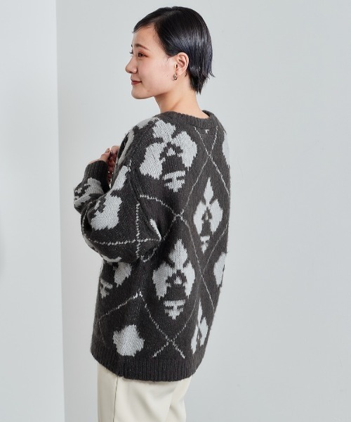 cepo（セポ）の「ノルディック ジャガードニット　柄アソート（ニット/セーター・レディース・オフホワイト/カーキ/ダークグレー/チャコール・M）」の20枚目の写真