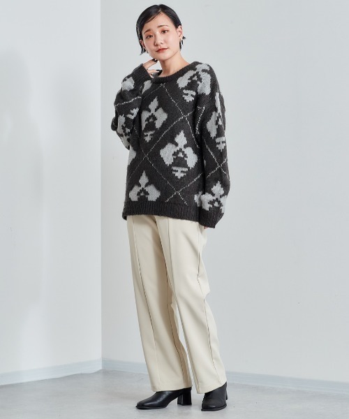 cepo（セポ）の「ノルディック ジャガードニット　柄アソート（ニット/セーター・レディース・オフホワイト/カーキ/ダークグレー/チャコール・M）」の22枚目の写真