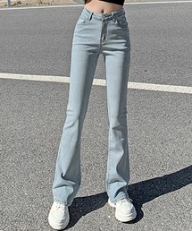 DAY CLOSET（デイ クローゼット）の「[大きいサイズ有/すらっと美脚見せ] ハイウエスト ストレッチ フレア ブーツカット デニムパンツ レディース ジーンズ（デニムパンツ）」