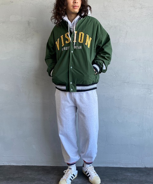 VISION STREET WEAR（ヴィジョンストリートウェア）の「【WEB限定】[VISION STREET WEAR/ビジョンストリートウェアー] ビッグシルエット ナイロンワッペンスタジャン（スタジャン・レディース・ブラック/グリーン・M/L）」の15枚目の写真