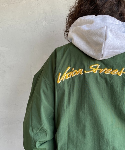 VISION STREET WEAR（ヴィジョンストリートウェア）の「【WEB限定】[VISION STREET WEAR/ビジョンストリートウェアー] ビッグシルエット ナイロンワッペンスタジャン（スタジャン・レディース・ブラック/グリーン・M/L）」の20枚目の写真