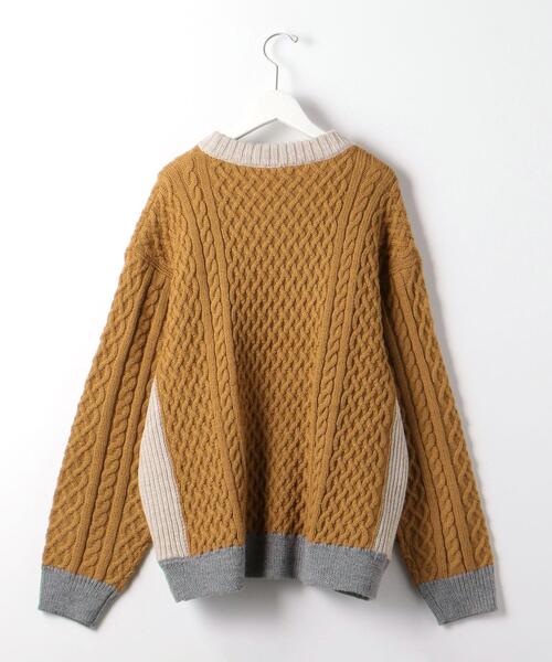 MONKEY TIME（モンキータイム）の「＜monkey time＞ NRW/WL SWCG ALN CN/ニット（ニット/セーター・メンズ・ブラック/ベージュ・XL/S/M/L）」の17枚目の写真