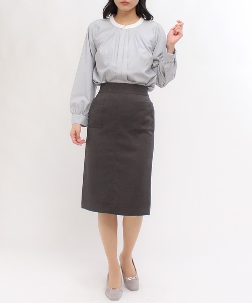 TRUDEA（トルディア）の「ポケ付きバックスリットタイトスカート（スカート・レディース・グレー/グレイッシュベージュ/ブラック・MEDIUM/LARGE/SMALL/X-SMALL）」の18枚目の写真