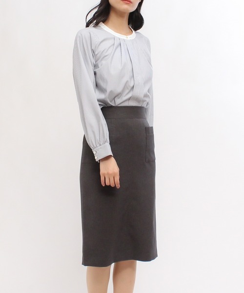 TRUDEA（トルディア）の「ポケ付きバックスリットタイトスカート（スカート・レディース・グレー/グレイッシュベージュ/ブラック・MEDIUM/LARGE/SMALL/X-SMALL）」の20枚目の写真