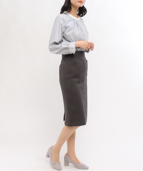 TRUDEA（トルディア）の「ポケ付きバックスリットタイトスカート（スカート・レディース・グレー/グレイッシュベージュ/ブラック・MEDIUM/LARGE/SMALL/X-SMALL）」の12枚目の写真