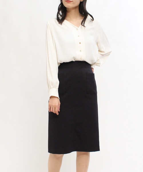 TRUDEA（トルディア）の「ポケ付きバックスリットタイトスカート（スカート・レディース・グレー/グレイッシュベージュ/ブラック・MEDIUM/LARGE/SMALL/X-SMALL）」の10枚目の写真