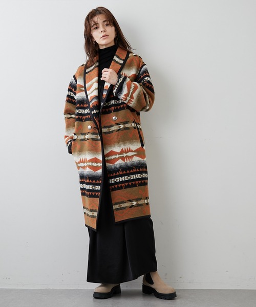 vintage パイル地 ガウン コットン ネイティブ柄 コート vintage パイル地 ガウン コットン ネイティブ柄 コート vintage