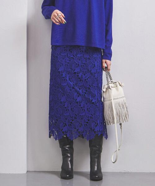 UNITED ARROWS（ユナイテッドアローズ）の「＜UNITED ARROWS＞BROCHE LACE スカート B◆（スカート・レディース・ダークグレー/ロイヤルブルー・40/38/36/34）」の9枚目の写真