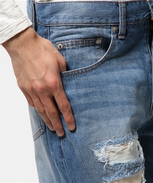 WEGO(ウィゴー)の「WEGO/クラッシュアンクルデニムパンツ(デニムパンツ・メンズ・インディゴブルー・MEDIUM/LARGE)」の12枚目の写真