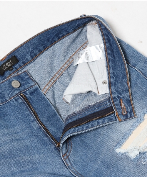 WEGO(ウィゴー)の「WEGO/クラッシュアンクルデニムパンツ(デニムパンツ・メンズ・インディゴブルー・MEDIUM/LARGE)」の3枚目の写真