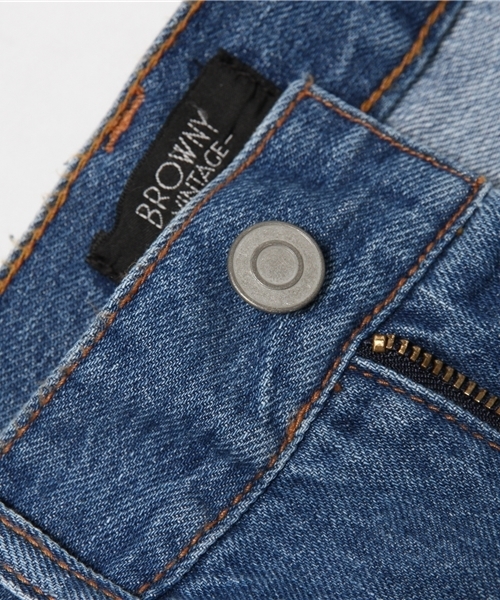 WEGO(ウィゴー)の「WEGO/クラッシュアンクルデニムパンツ(デニムパンツ・メンズ・インディゴブルー・MEDIUM/LARGE)」の5枚目の写真