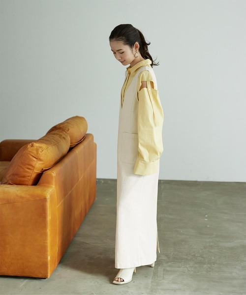 titivate(ティティベイト)の「Vネックデニムワンピース(ワンピース・レディース・ホワイト系その他/ブラック/ネイビー・S/M/L)」の11枚目の写真