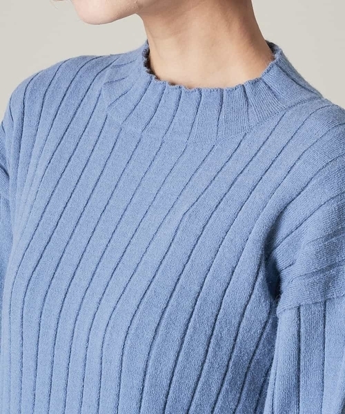 A de a.v.v（アードアー・ヴェ・ヴェ）の「ベルト付きスタンドネックリブニットワンピース（ワンピース・レディース・ブラック/ブルー/アイボリー・39）」の13枚目の写真