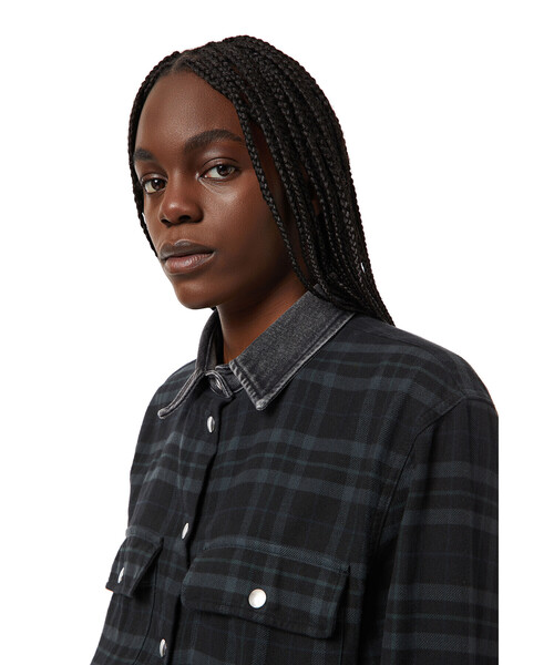 DIESEL（ディーゼル）の「レディース ワンピース チェック シャツドレス 長袖 デニムミックス（ワンピース・レディース・ブラック系その他・SMALL/MEDIUM/LARGE/X-SMALL）」の5枚目の写真