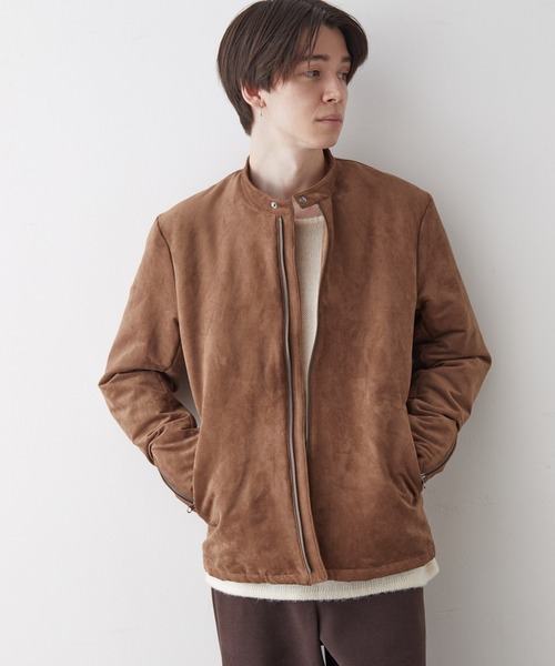 JUNRED(ジュンレッド)の「フェイクレザー中わたブルゾン(その他アウター・メンズ・ブラウン/ブラック・L/M/LL)」の2枚目の写真