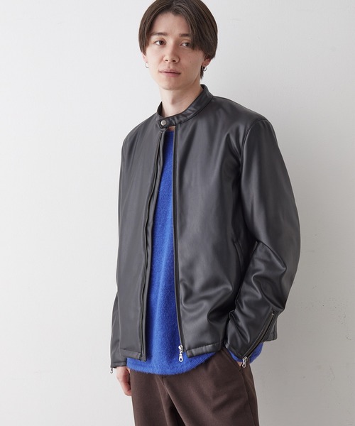 JUNRED(ジュンレッド)の「フェイクレザー中わたブルゾン(その他アウター・メンズ・ブラウン/ブラック・L/M/LL)」の7枚目の写真
