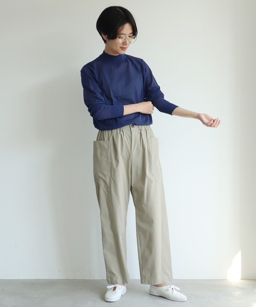 yuni（ユニ ）の「80/2high twistコットン side ポケット パンツ