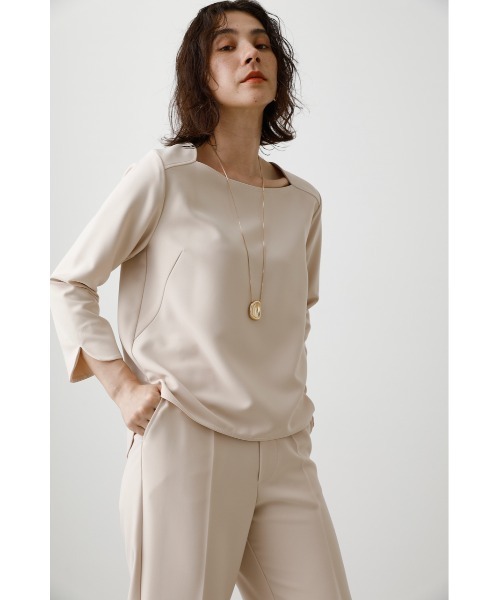 crie conforto(クリーコンフォルト)の「2重織ストレッチブラウス(Tシャツ/カットソー・レディース・ブラック/グレイッシュベージュ・MEDIUM/SMALL)」の20枚目の写真