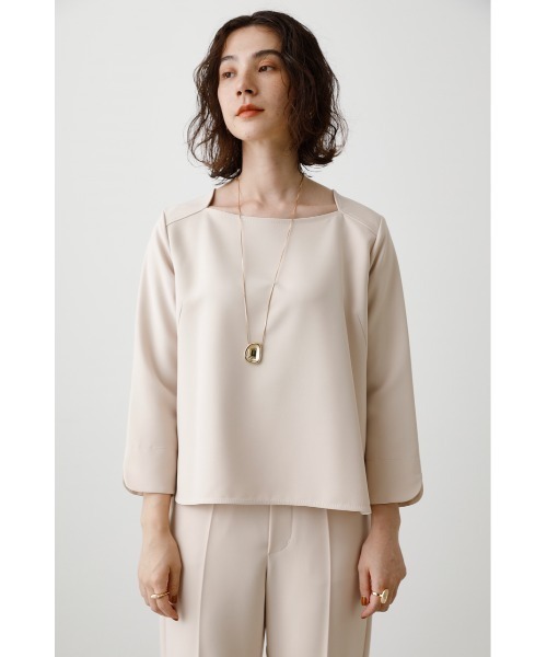 crie conforto(クリーコンフォルト)の「2重織ストレッチブラウス(Tシャツ/カットソー・レディース・ブラック/グレイッシュベージュ・MEDIUM/SMALL)」の21枚目の写真